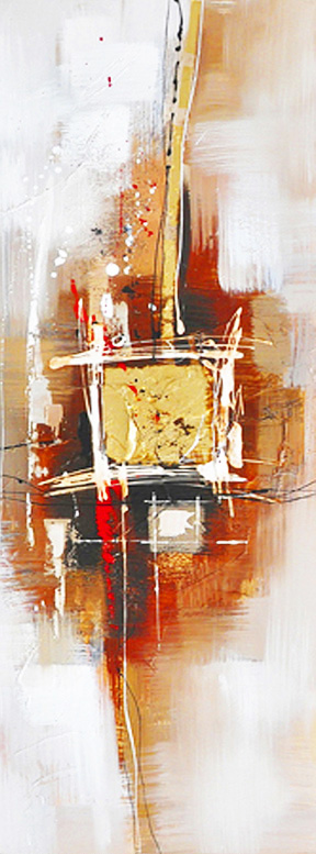 PXFC245 Wall décor art oil on canvas abstract red yellow silver tones
